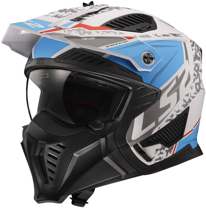 Ls2 modulaire helm of606 drifter devor helmet of606 drtifer devor xxl white blue matt