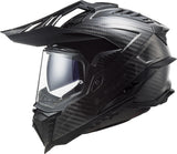Ls2 endurohelm mx701 explorer carbon solid , materiaal: gelakt carbon, dubbele d-sluiting helmet mx701 exp.car. solid l black