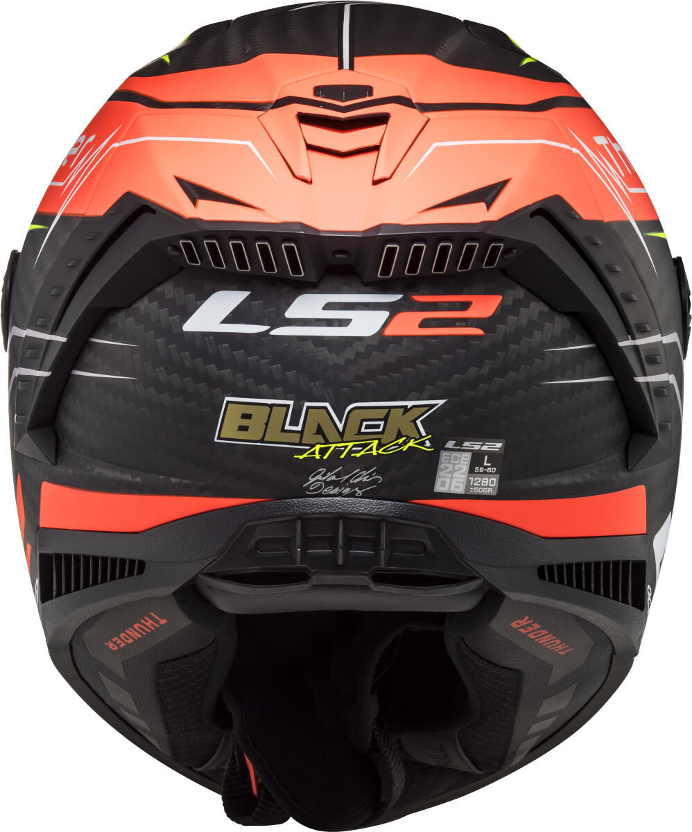 Ls2 integraalhelm „ff805 thunder carbon black attack” helmet ff805 th.ca.bl att. xs bl. red yel.