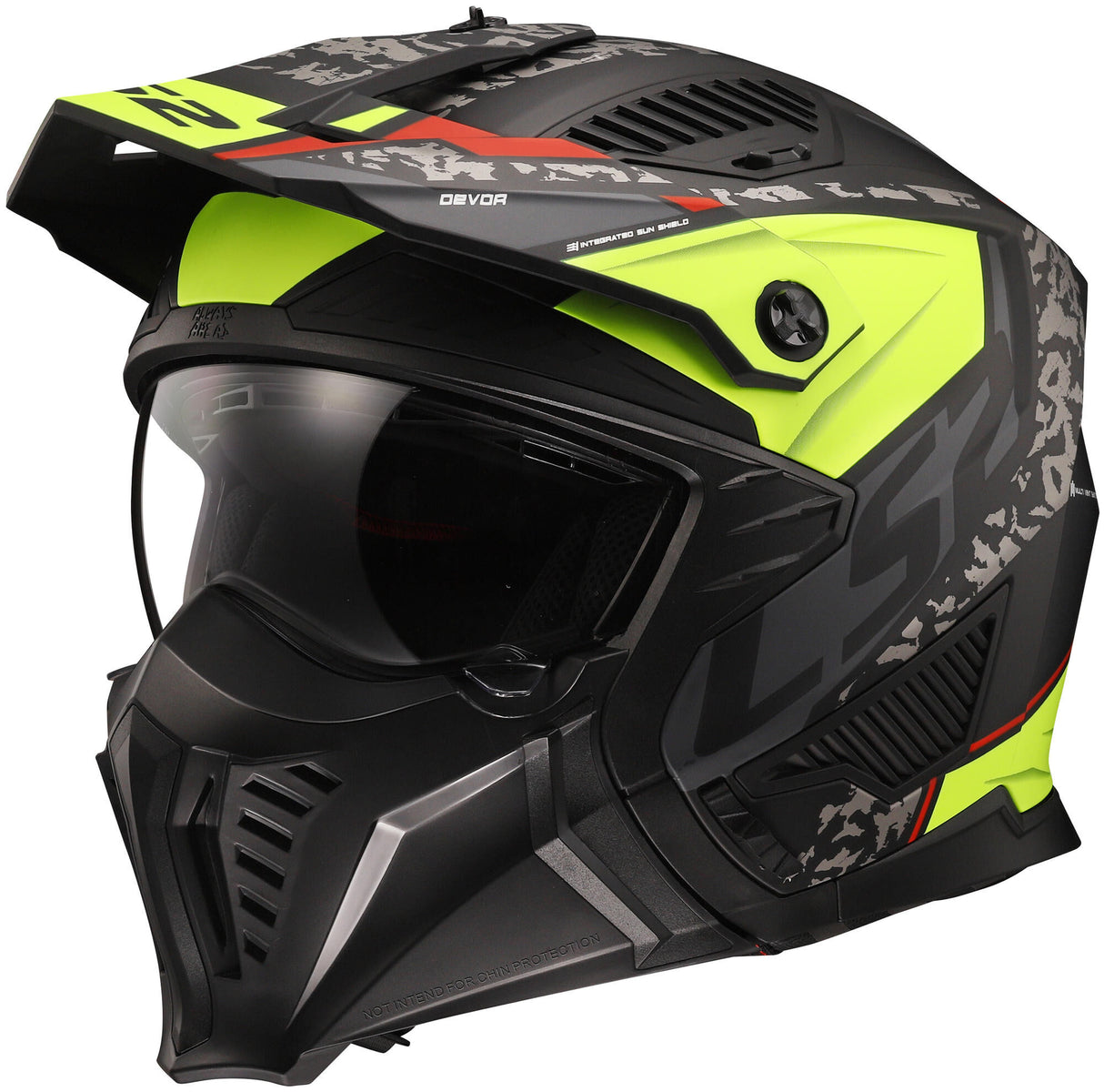 Ls2 modulaire helm of606 drifter devor helmet of606 drtifer devor m black neon yel.