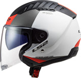 Ls2 of600 copter ii urbane jethelm helmet of600 copt. ii urbane l white red