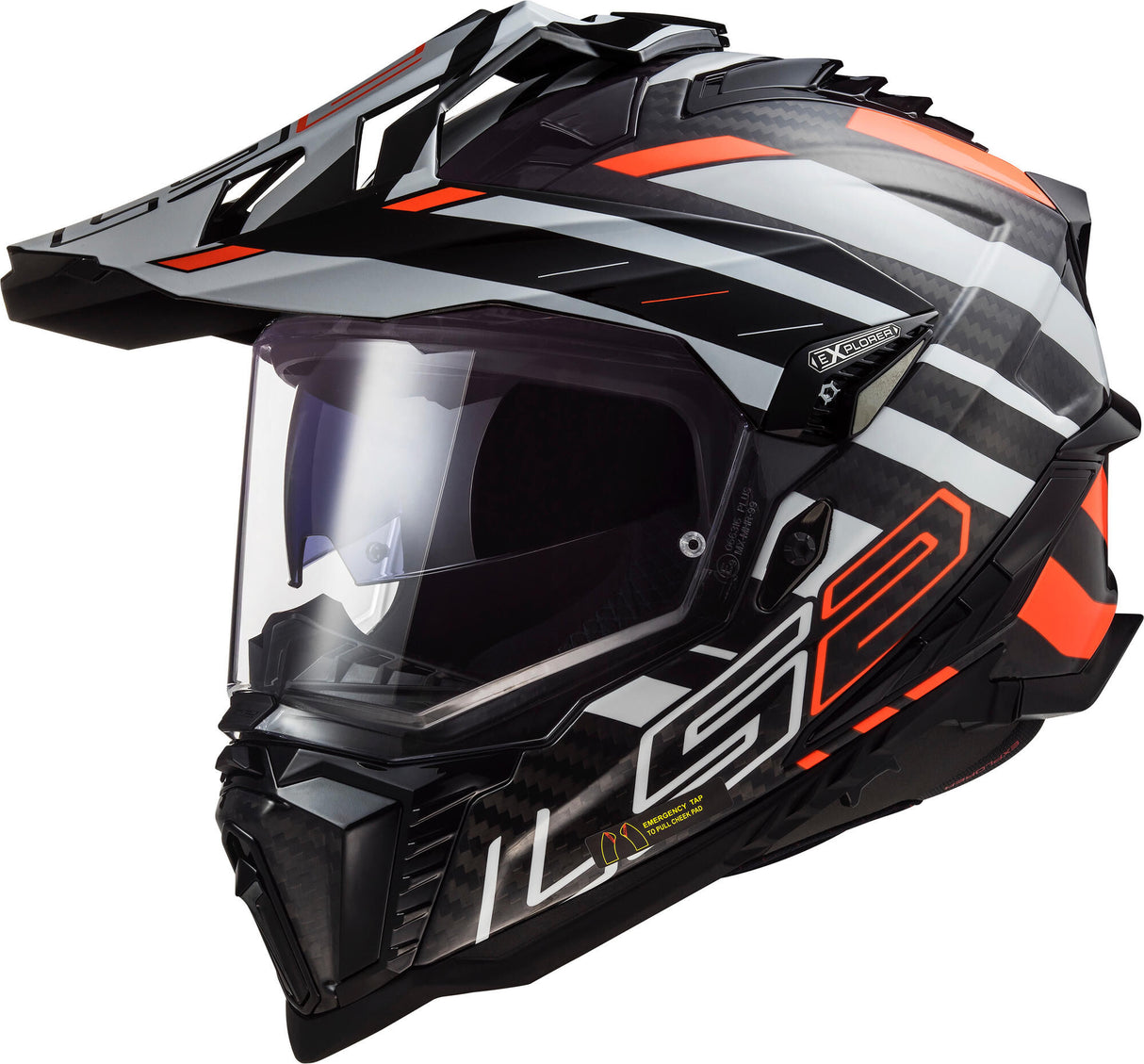 Ls2 endurohelm mx701 explorer carbon edge. helm mx701 exp.car. edge l bl. wit of