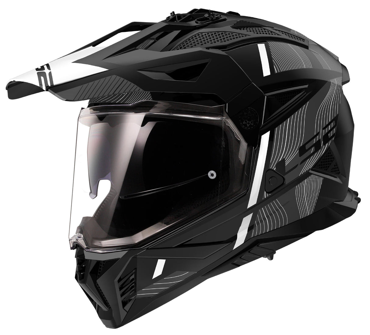 Ls2 endurohelm mx702 pioneer ii hill . helmet mx702 pion.ii hill l bl. whte matt