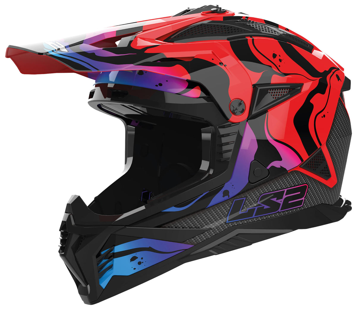 Ls2 crosshelm mx708 fast ii wash . helm mx708 fast ii wash s bl. rode kleur.