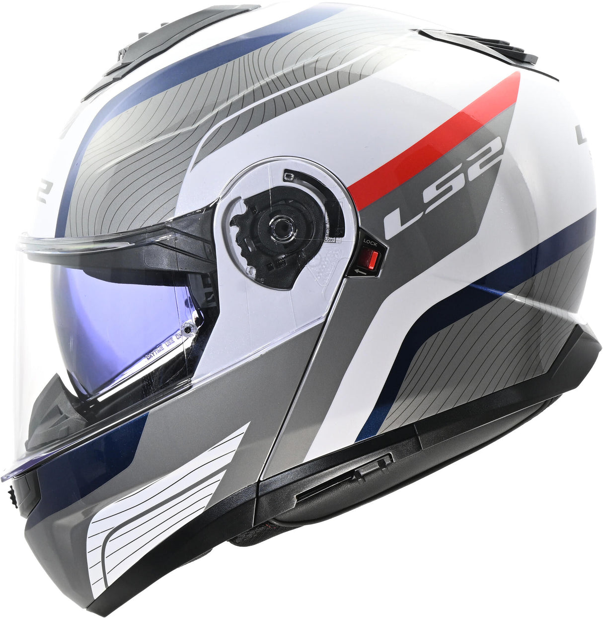 Ls2 opklaphelm ff908 strobe ii monza helmet ff908 stro.ii monza l wh blue red