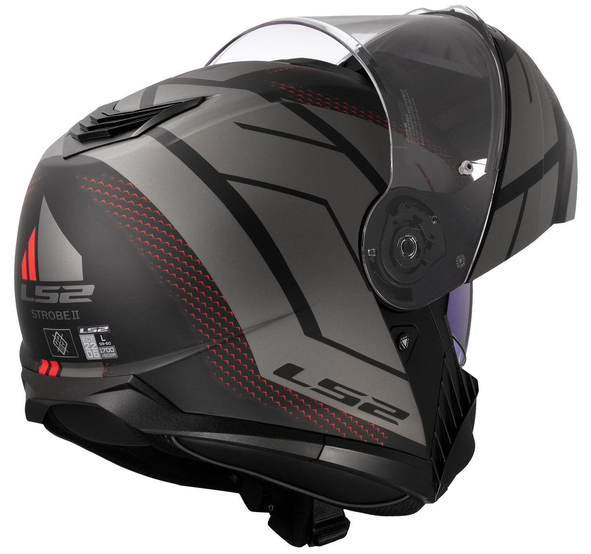 Ls2 opklaphelm ff908 strobe ii code . helmet ff908 stro. ii code xxl black grey matt