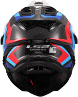 Ls2 endurohelm mx701 explorer carbon frontier ii , inwendig zonnevizier, uitneembaar, wasbaar, hypoallergeen en ademend, verstevigde kinriem, rescue wangkussentjes, dubbele d-voering helmet mx701 expl. car.fr.ii s wh blue bl