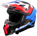 Ls2 crosshelm mx703 x-force galuo , ademend en hypoallergeen. helmet x-force galuo white red blue size xl