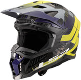 Ls2 crosshelm mx703 x-force galuo, versterkt en hypoallergeen. helm x-force galuo grijs neon geel gr. l