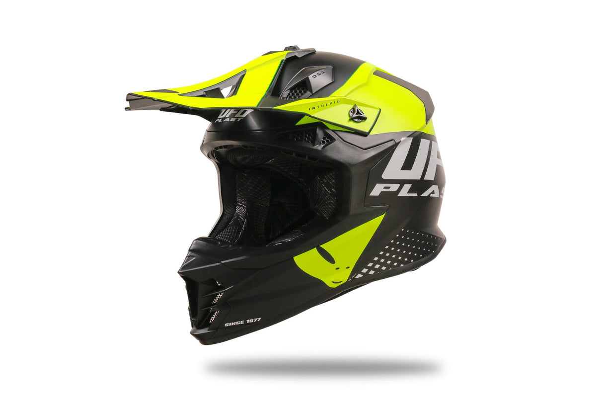 Ufo plast crosshelm intrepid helmet interpid s black yellow