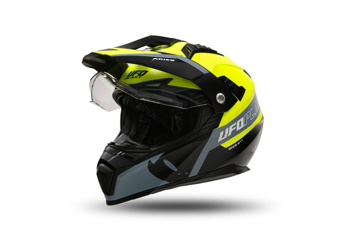 Ufo plast endurohelm ariëns helmet aries s yellow black