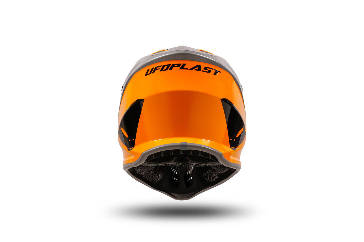 Ufo plast kinder crosshelm "korey", uitneembaar helmet ufo plst korey s grey/orange