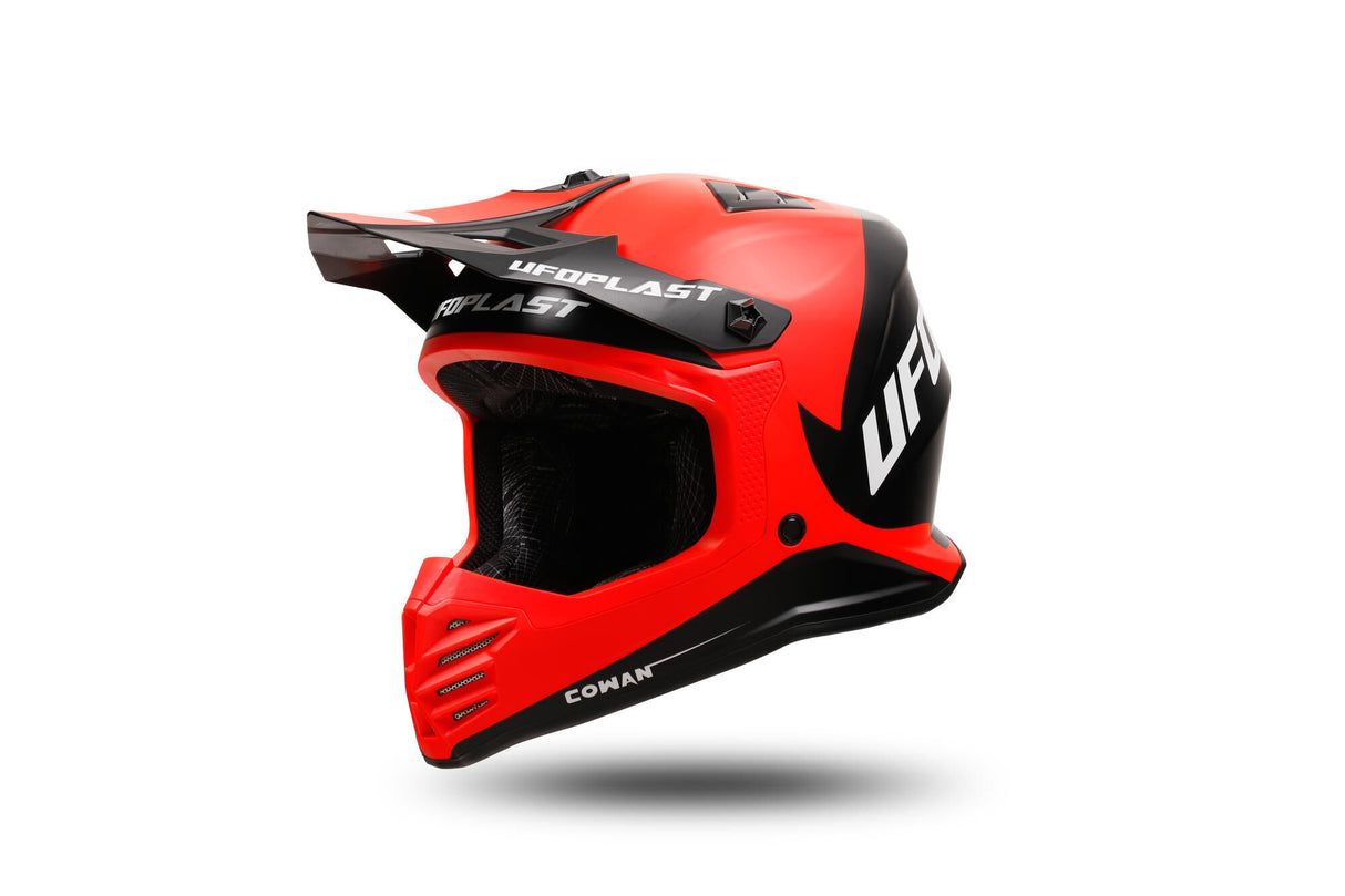 Ufo plast kinder crosshelm korey , uitneembaar helmet ufo plst korey s black red