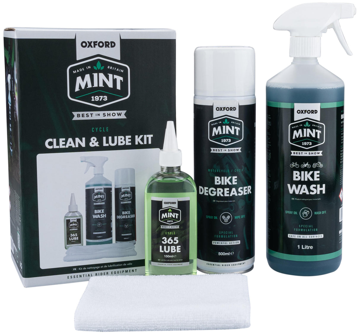 Mint oxford reinigingsset cycle chain lube kit cleaner set oxford