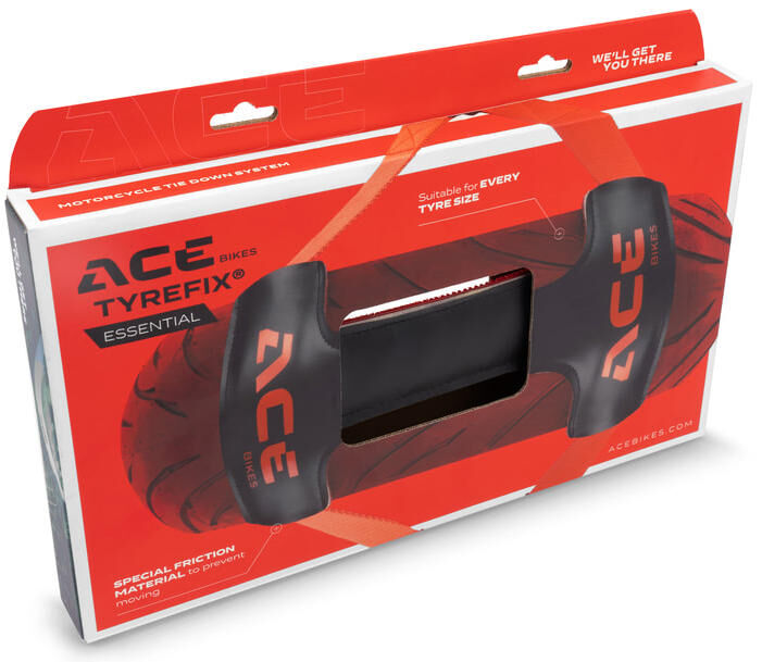 Ace bikes "tyrefix essential" transportbeveiliging safe for transportation. tyrefix essential