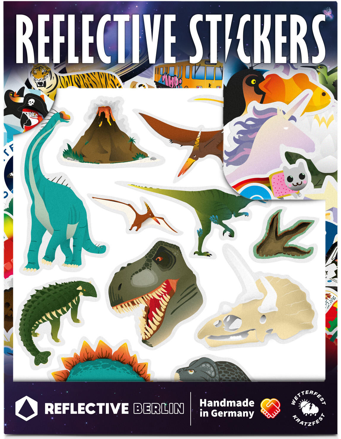 Reflective berlin reflex-stickers k.i.d. ref.sticker re.berlin kid k.i.d. dinos