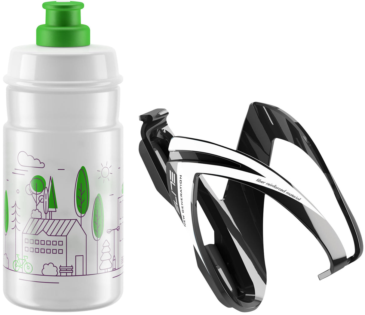 Elite bidon set kit ceo bottle kit ceo 350ml transport green