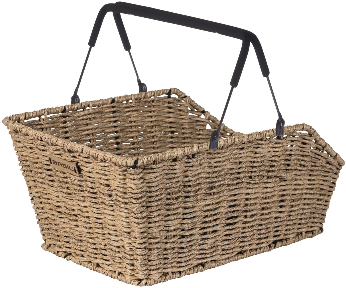 Basil rieten fietsmand cento rattan look mik 40 x 25 x 12 cm - seagrass