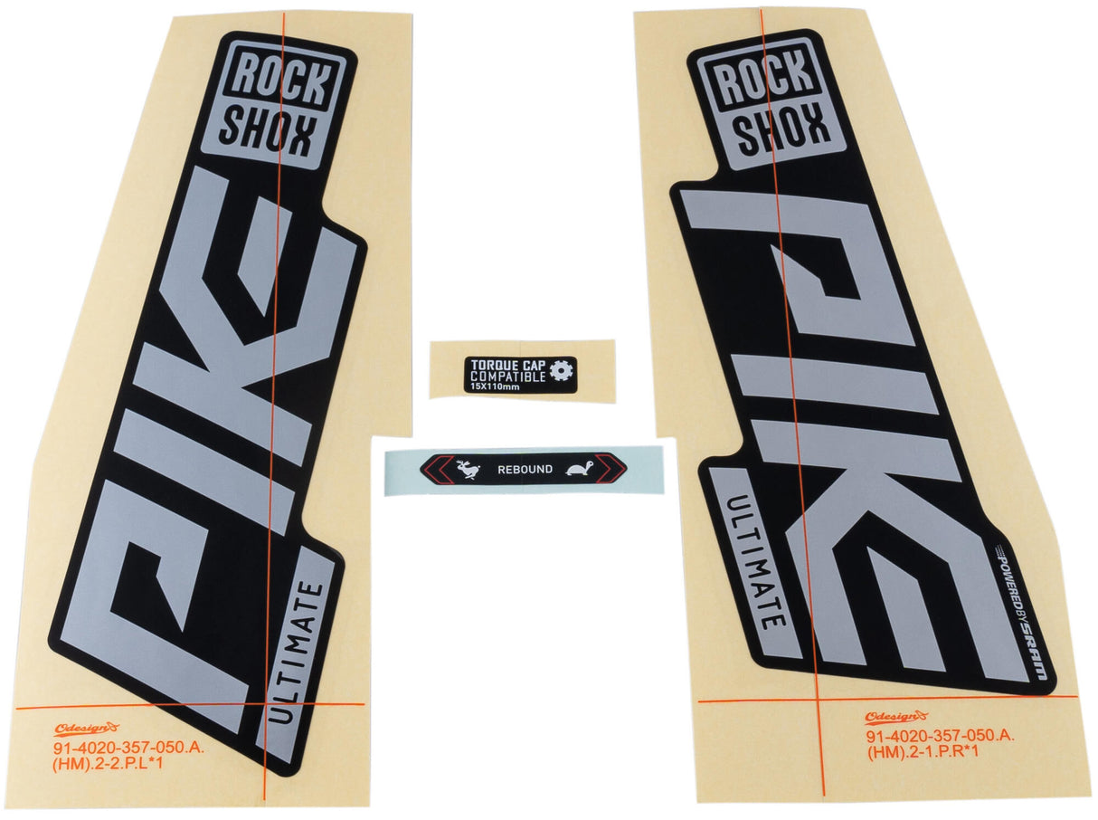 Rockshox decor set signatur series decal set rs pike ult. silver