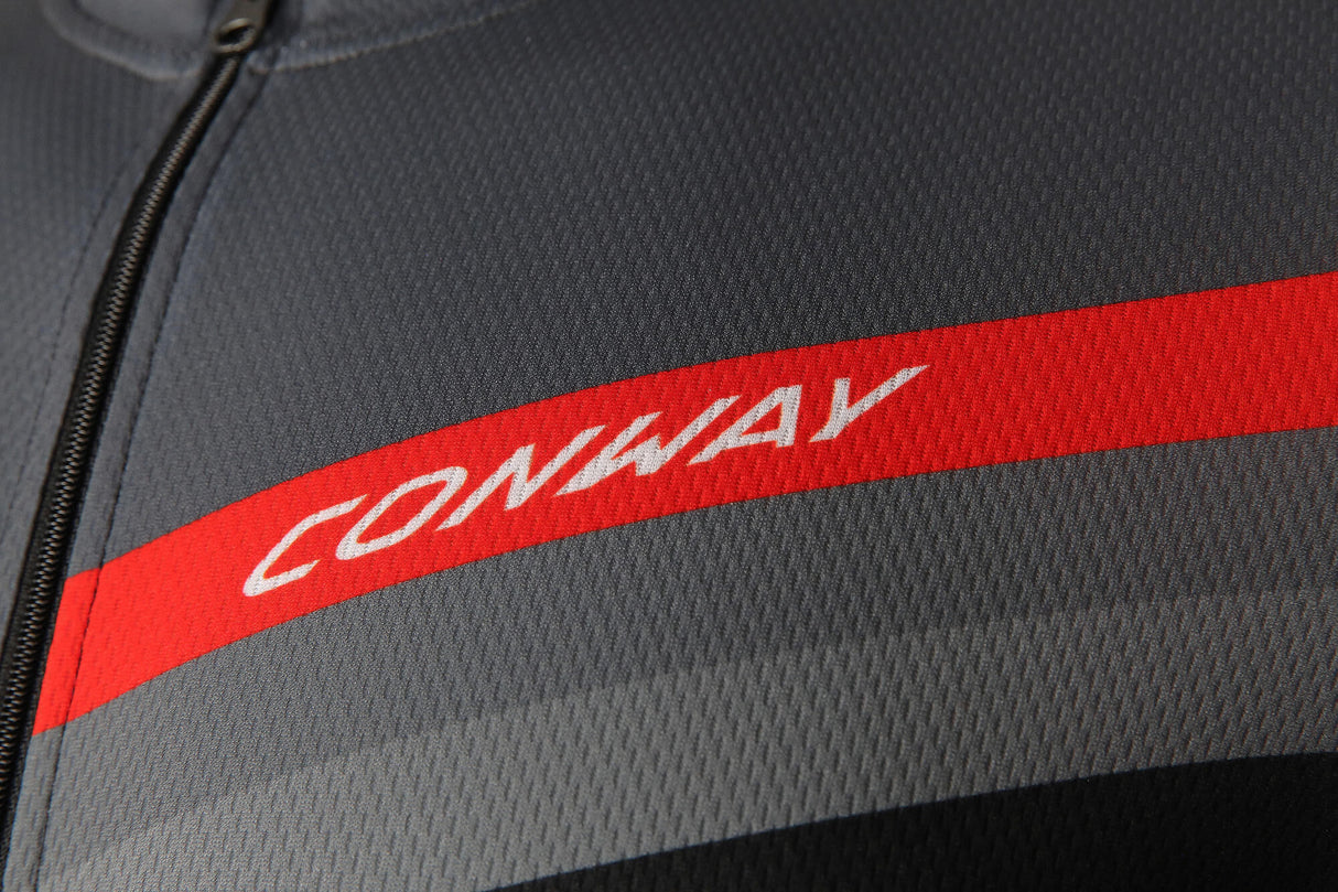 Conway shirt met korte mouwen active jersey full zip ss jersey act.full zip ss l grey black