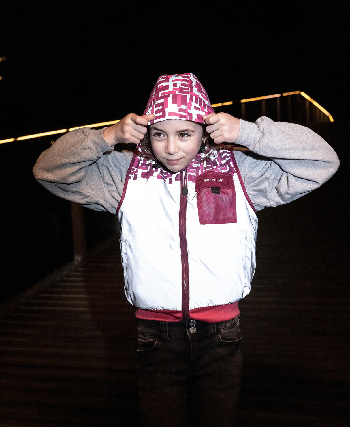 Wowow reflecterend vest yoho jacket pink fr reflective children yoho pink gr.l