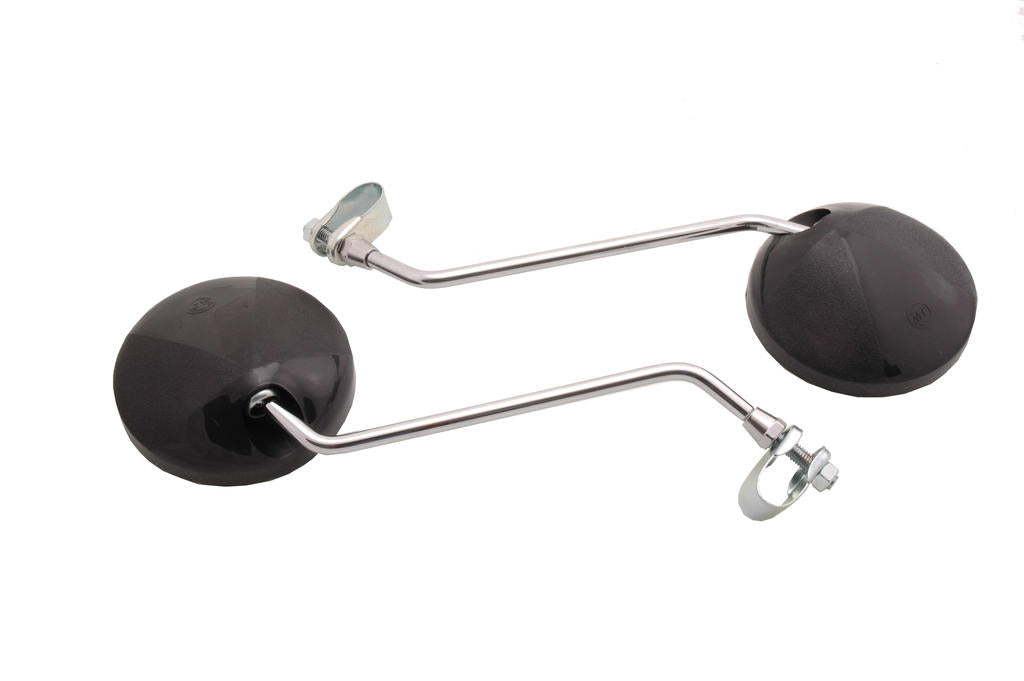 Diverse spiegels 8 mm klem rond zwart