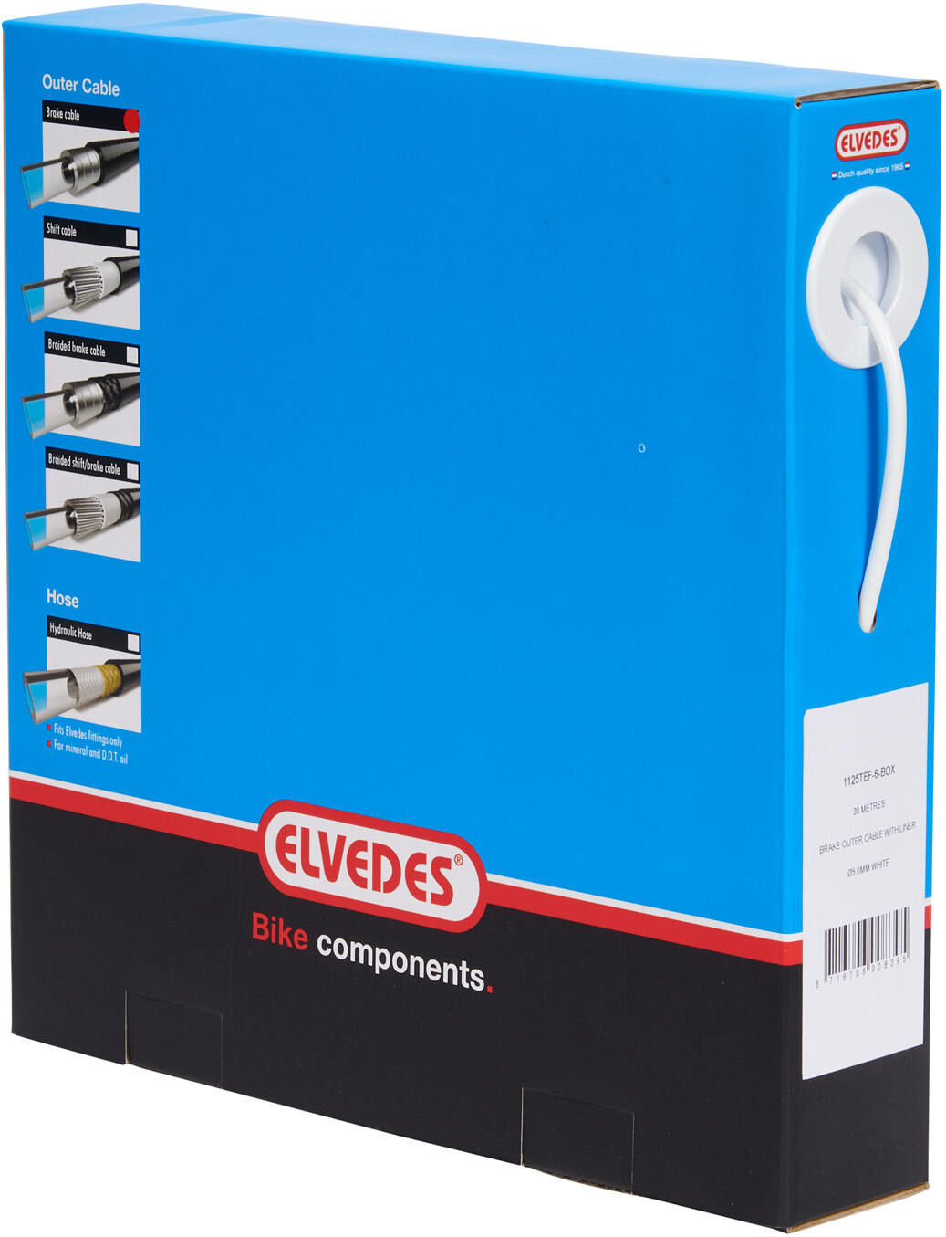 Elvedes Rem buitenkabel met voering ø5,0mm 30 meter wit (in een doos)