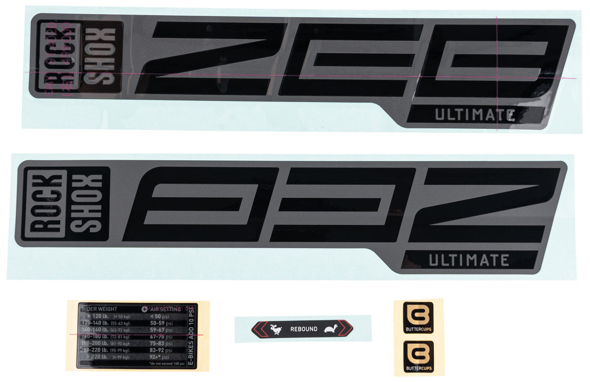 Rockshox decor set decal set rs black 27 29 f. black dipping r.