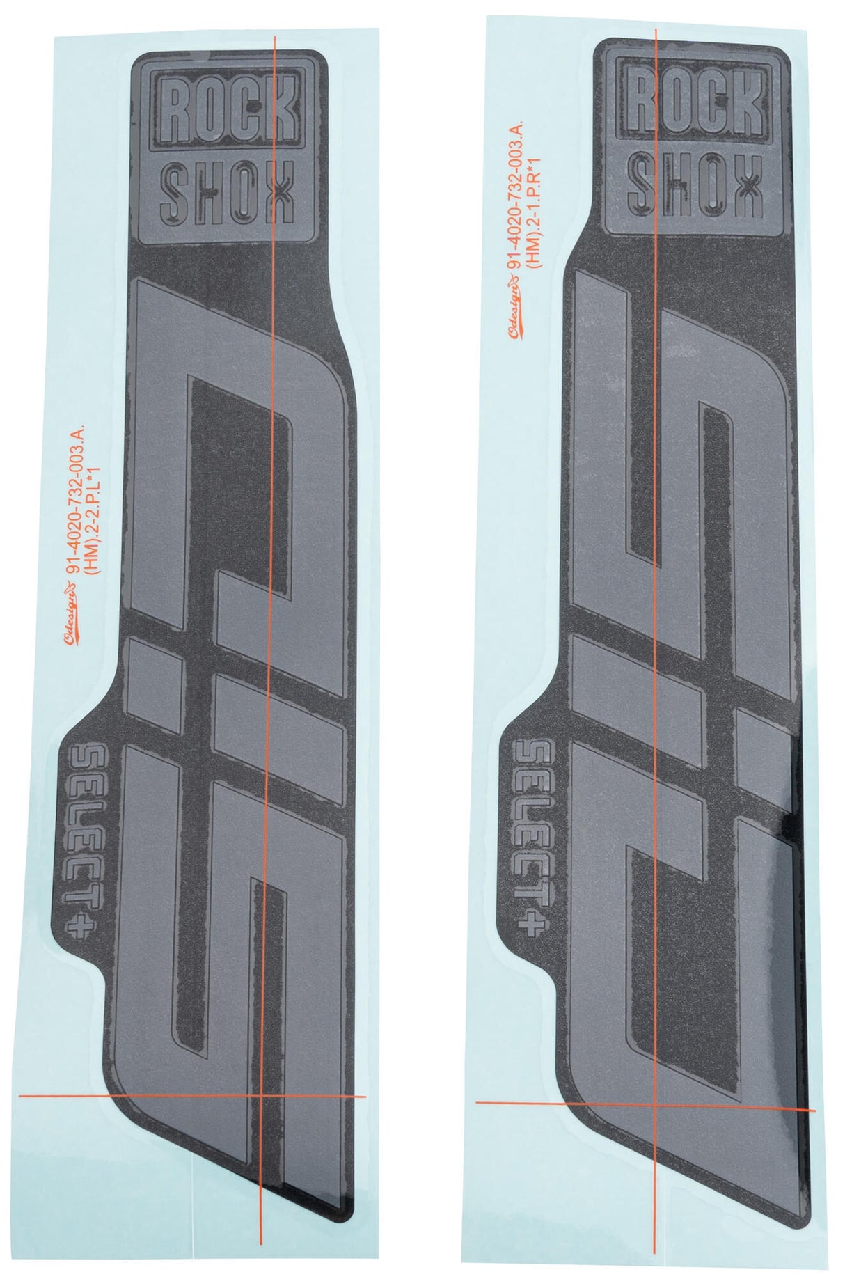 Rockshox decor set decal set rs glossy grey 29 gloss gray f. blk 24
