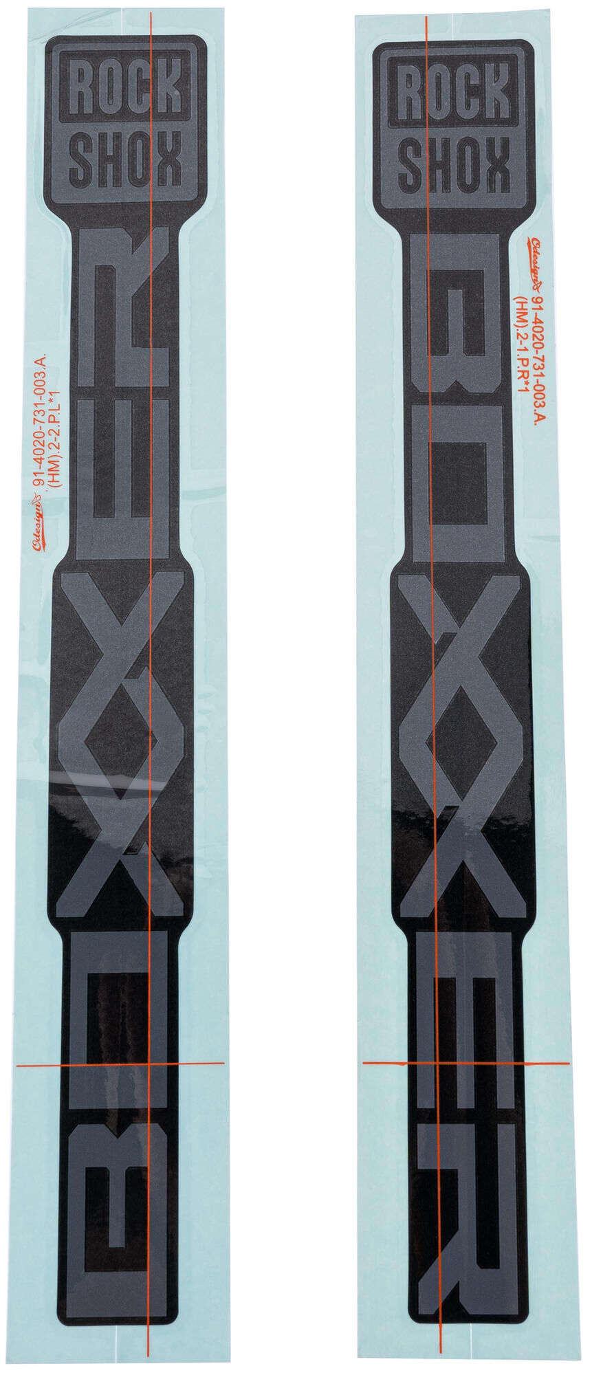 Rockshox decor set decal set rs grey matt black sliders
