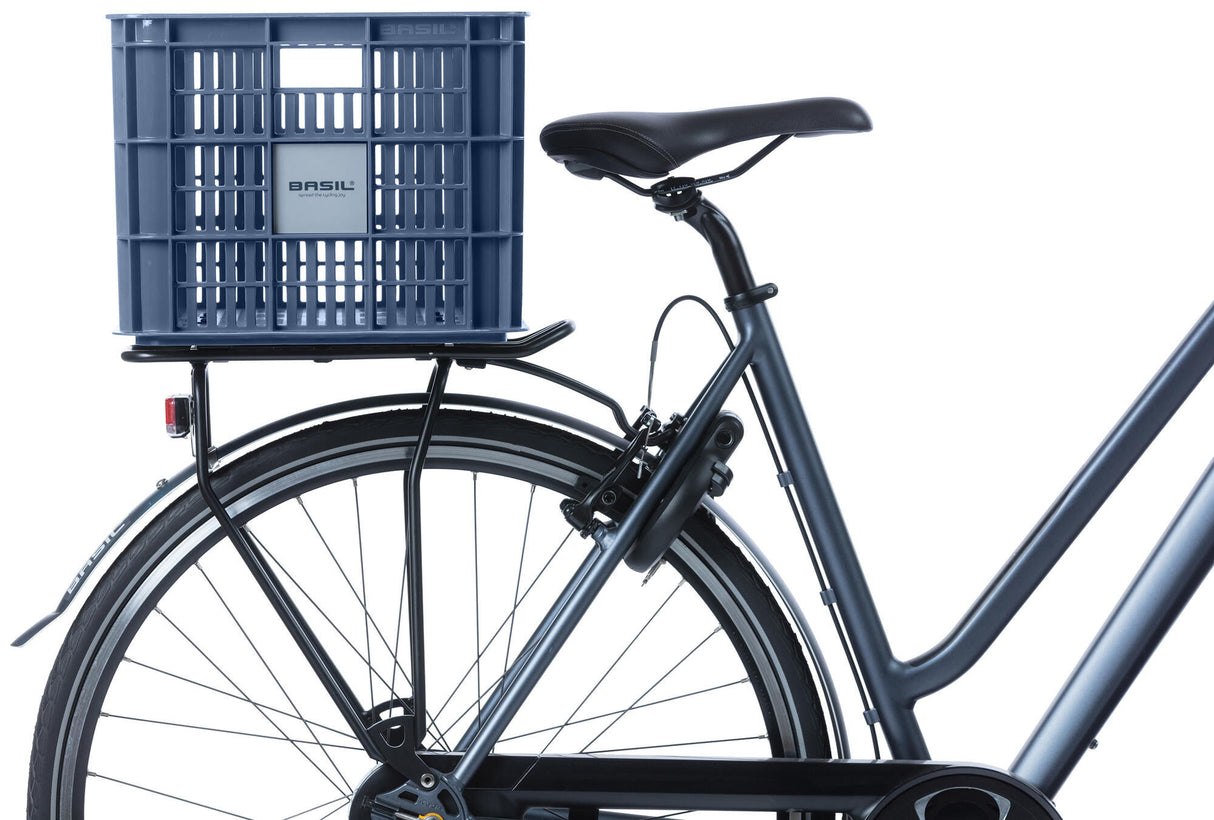 Basil fietskrat, voorop "crate l" fr.basket basil crate l bluestone