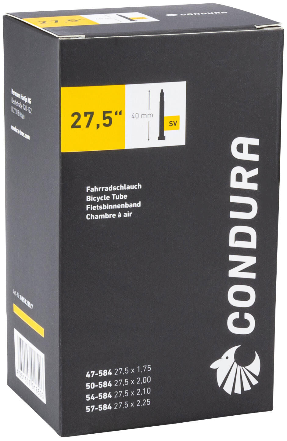Condura binnenband - 27,5 tube 27,5 sv40 47 57-584