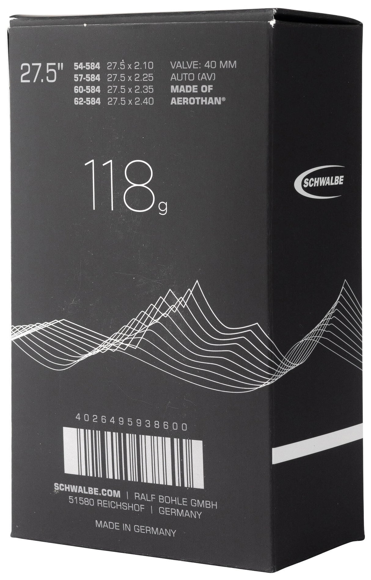 Schwalbe binnenband aerothan av21e+ 27½ 54 62-584 av 40mm