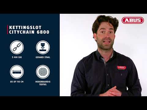 Abus CityChain 6800 110 Zwart - 5mm dik - Sleutelslot