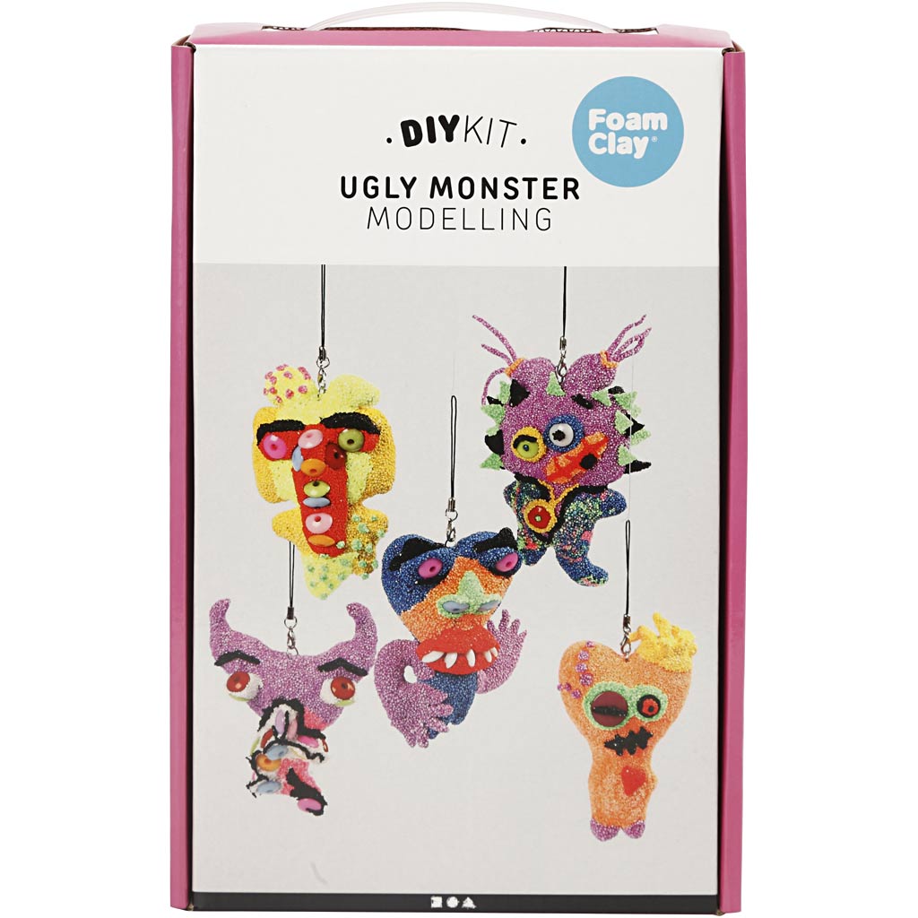 Lelijke monsters van schuimklei, 1 set