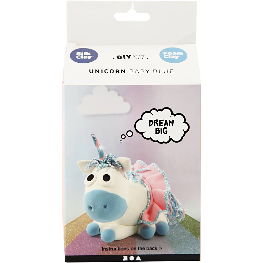 Silk clay funny friends, unicorn, blauw, 1 doos