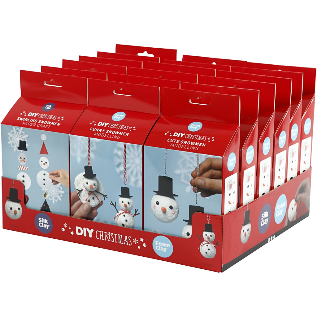 Silk clay schattige en grappige sneeuwpoppen, 18 set 1 doos
