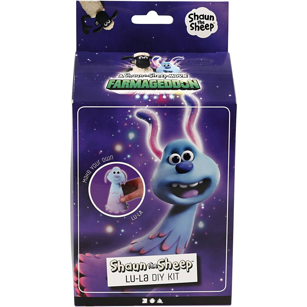 Shaun the sheep lu-la, lichtblauw, roze, paars, 1 set