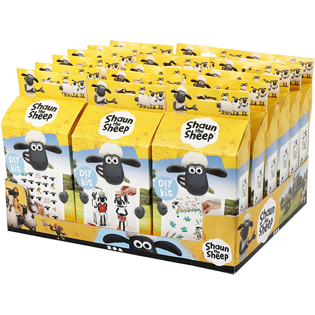 Shaun the sheep baliedisplay met diy sets, 18 set 1 doos