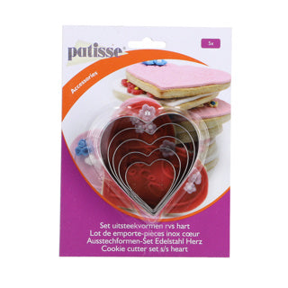 Patisse uitsteekvormen rvs hart 5-delig
