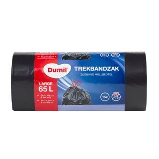 Dumil afvalzakken met trekband 65l 15 stuks