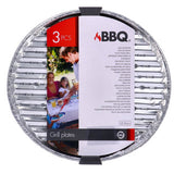 Bbq schalen aluminium rond 3 stuks
