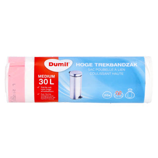 Dumil afvalzakken met trekband hoog 30 liter 20 stuks