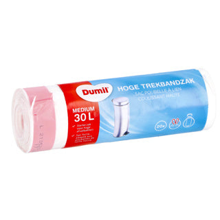 Dumil afvalzakken met trekband hoog 30 liter 20 stuks