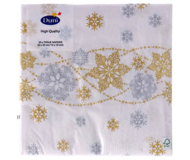 Duni servetten snow white 33x33 cm