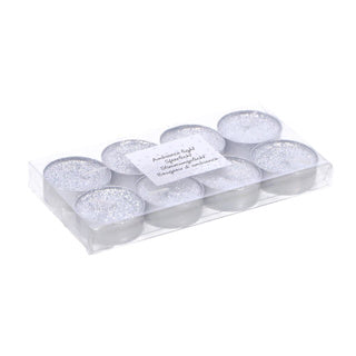 Kerst theelicht 8 stuks zilver