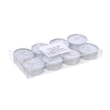 Kerst theelicht 8 stuks zilver