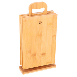 Eco-import bamboo snijplankset met houder 7-delig