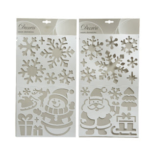 Kaemingk stencils plastic snowman santa 2 assorti