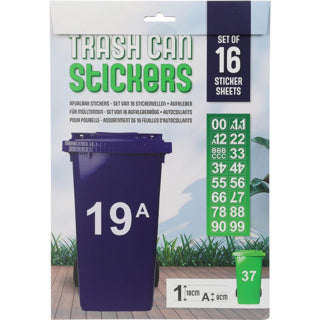 Basic afvalbak stickervellen set 16